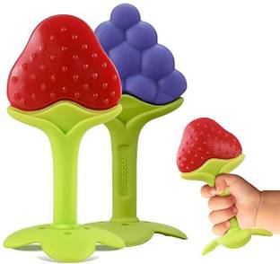 Vadhavan Baby Fruit Shape Silicone Teethers FDA-Approved Soft Silicone, BPA-Free Teether