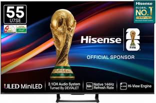 Hisense U7SE 129 cm (54 inch) Ultra HD (4K) Mini LED Smart VIDAA TV with 2.1CH Audio System Tuned by D...