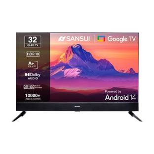 Sansui 80 cm (32 inch) QLED HD Ready Smart Google TV with �HDR10| Dolby Audio| Built-in Soundbar| Film...