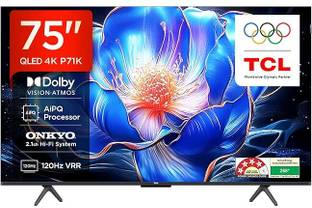 TCL 189 cm (75 inch) QLED Ultra HD (4K) Smart Google TV 2025 Edition with Dolby Vision- Atmos 35W | ON...