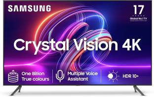 SAMSUNG Crystal Vision 4K iSmart with Voice Assistant 138 cm (55 inch) Ultra HD (4K) LED Smart Tizen TV 2023 Edition with IOT Sensors for Light & Camera