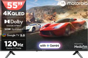 MOTOROLA 139.7 cm (55 inch) QLED Ultra HD (4K) Smart Google TV 2025 Edition with 5.0 OS, 50 W speaker,...