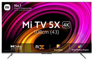 Mi 5X 108 cm (43 inch) Ultra HD (4K) LED Smart Android TV with 4K Dolby Vision | HDR10+ |,Dolby Atmos | DTS-HD | Vivid Picture Engine 2 with Adaptive Brightness