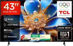 TCL T series 109.22 cm (43 Inch) QLED Ultra HD (4K) Smart Google TV