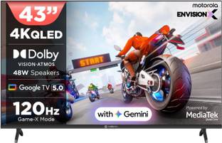 MOTOROLA 109 cm (43 inch) QLED Ultra HD (4K) Smart Google TV with 5.0 with 48 W speaker, 120Hz Game ac...