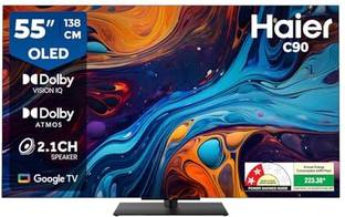 Haier C90 138 cm (55 inch) OLED Ultra HD (4K) Smart Google TV with Dolby Vision IQ |2.1 Ch 50W Speaker...