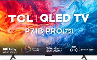 TCL 189.31 cm (75 inch) QLED Ultra HD (4K) Smart Google TV Hands Free Voice Control |Dolby Vision- Atm...
