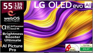 LG evo AI G5 139 cm (55 inch) OLED Ultra HD (4K) Smart WebOS TV 2025 Edition with Alpha 11 AI Processo...