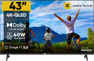realme TechLife 109 cm (43 inch) QLED Ultra HD (4K) Smart Google TV 2025 Edition with 5.0 with Dolby A...