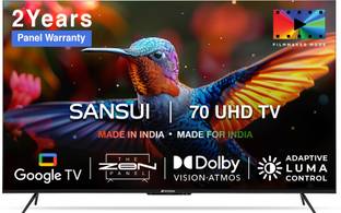 Sansui 178 cm (70 inch) Ultra HD (4K) LED Smart Google TV with Dolby Vision & Atmos | DTS Sound | Zen Panel | HDR10+ | Filmmaker Mode | Hands-Free Voice Command