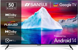 Sansui 127 cm (50 inch) QLED Ultra HD (4K) Smart Google TV with Dolby Vision| HDR10+| Dolby Atmos| HSR...