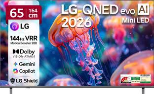 LG AI QNED evo 82 164 cm (65 inch) Ultra HD (4K) Mini LED Smart WebOS TV 2026 Edition with Dynamic QNE...