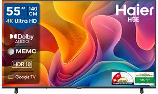 Haier 139 cm (55 inch) Ultra HD (4K) LED Smart Google TV 2025 Edition with Voice Assistance Remote Con...