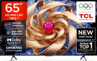 TCL T8DS 163.83 cm (65 inch) Ultra HD (4K) Mini LED Smart Google TV 2026 Edition with QD-Mini LED Tech...
