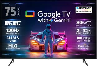 Blaupunkt 189 cm (75 inch) QLED Ultra HD (4K) Smart Google TV with Gemini , MEMC