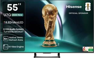 Hisense 55U7Q 138.5 cm (55 inch) Ultra HD (4K) Mini LED Smart VIDAA TV 2025 Edition with 2.1CH Audio S...