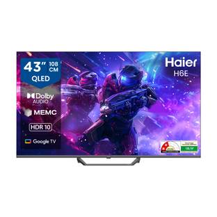 Haier H6E 108 cm (43 inch) QLED Ultra HD (4K) Smart Google TV with HDR10| Auto Low Latency Mode (ALLM)...