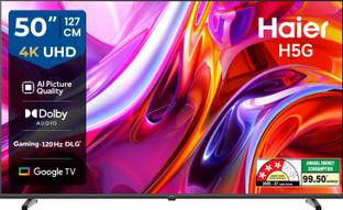 Haier H5G 126 cm (50 inch) Ultra HD (4K) LED Smart Google TV 2026 Edition with Voice Assistance Remote...