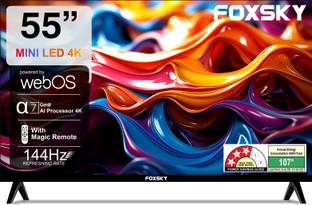 Foxsky 139.7 cm (55 inch) Ultra HD (4K) Mini LED Smart WebOS TV 2025 Edition with 2.1CH Audio System T...
