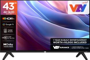 VZY by DishTV 109 cm (43 inch) QLED Ultra HD (4K) Smart Google TV 2025 Edition with Entertainment Hub ...