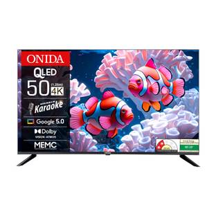 ONIDA Karaoke Series 126 cm (50 inch) QLED Ultra HD (4K) Smart Google TV with Google 5.0, MEMC