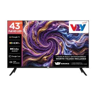 VZY by DishTV with DTH & OTT Subscription 109 cm (43 inch) Full HD LED Smart Google TV 2026 Edition wi...