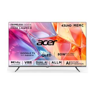 Acer Super Series 108 cm (43 inch) QLED Ultra HD (4K) Smart Google TV with Android 14 (Black) | MEMC |...