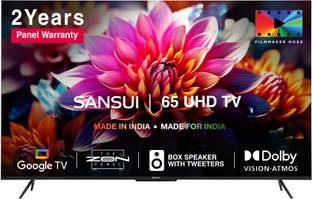 Sansui 165 cm (65 inch) Ultra HD (4K) LED Smart Google TV with Zen Panel Dolby Vision & Atmos Filmmake...