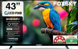 Foxsky 109 cm (43 inch) QLED Full HD Smart Android TV 2026 Edition with 2.1 CH Audio System Tuned by 3...