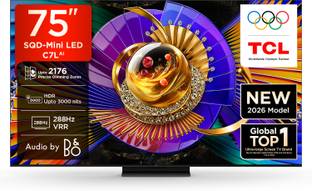 TCL C7L 189 cm (75 inch) Ultra HD (4K) Mini LED Smart Google TV 2026 Edition with Audio by Bang & Oluf...