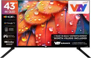 VZY by DishTV 109 cm (43 inch) QLED Ultra HD (4K) Smart Google TV 2025 Edition with Entertainment Hub ...