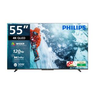 PHILIPS 138 cm (55 inch) QLED Ultra HD (4K) Smart Google TV with Dolby Vision |30W Dolby Atmos | 120Hz...