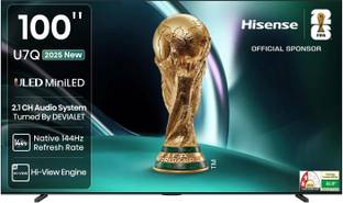 Hisense 100U7Q 253 cm (100 inch) Ultra HD (4K) Mini LED Smart VIDAA TV 2025 Edition with 2.1CH Audio S...