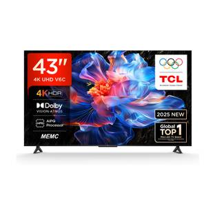 TCL 108 cm (43 inch) Ultra HD (4K) LED Smart Google TV with MEMC | Dolby Vision-Atmos | HVA Panel & Me...