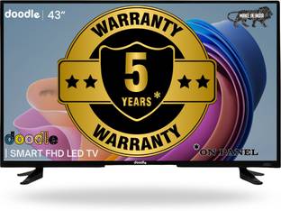 Doodle 109 cm (43 inch) HD Ready LED Smart Android TV with 5 Years Pannel Warranty| Bezelless Design| ...
