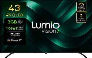 Lumio 109 cm (43 inch) QLED Ultra HD (4K) Smart Google TV 2026 Edition with 4K HDR Dolby Vision + Atmo...