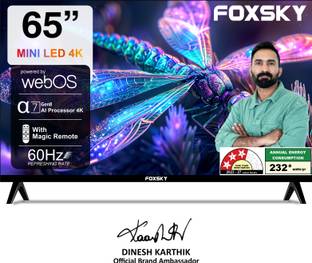 Foxsky 165.1 cm (65 inch) Ultra HD (4K) Mini LED Smart WebOS TV 2026 Edition with 2.1CH Audio System T...