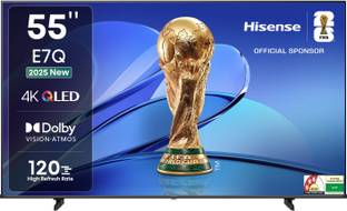Hisense 55E7Q 139 cm (55 inch) QLED Ultra HD (4K) Smart VIDAA TV 2025 Edition with Dolby Vision Atmos, 120 High Refresh Rate, AI 4K Upscaler