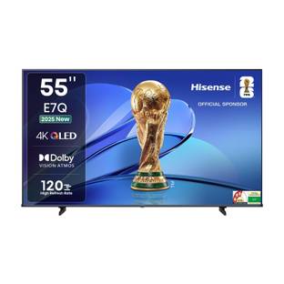 Hisense 55E7Q 139 cm (55 inch) QLED Ultra HD (4K) Smart VIDAA TV with Dolby Vision Atmos, 120 High Ref...