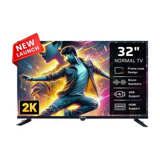 Uniboom 80 cm (32 inch) HD Ready LED TV with Firing Boom Speakers | Frameless | Aura Vision Display | ...