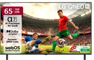 LG AI TV QNED 8CA 164 cm (65 inch) Ultra HD (4K) QNED Smart WebOS TV with Alpha7 AI Processor 4K Gen8 ...