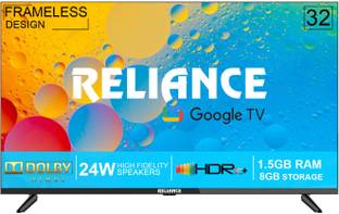 Reliance 80 cm (32 inch) Full HD LED Smart Google TV 2024 Edition with Fremless Design and Voice Remot...