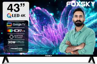 Foxsky 109 cm (43 inch) QLED Ultra HD (4K) Smart Google TV with Dolby Audio, HDR10 ( 2024)