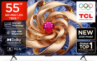 TCL T8DS 138.71 cm (55 inch) Ultra HD (4K) Mini LED Smart Google TV 2026 Edition with QD-Mini LED Tech...