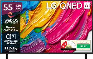 LG QNED 8AA 139 cm (55 inch) Ultra HD (4K) QNED Smart WebOS TV 2025 Edition with Alpha7 AI Processor 4K Gen8 | Dynamic QNED Color | AI Brightness Control | 4K Expression Enhancer | NEW AI Magic Remote | AI Search with MS Copilot | AI Sound Pro (9.1.2 ch) | Dolby Atmos | Chromecast Built-in