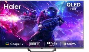 Haier H6E 108 cm (43 inch) QLED Ultra HD (4K) Smart Google TV 2025 Edition with HDR10| Auto Low Latency Mode (ALLM)| HDMI 2.1| Voice Control with Google TV ("Ok| Google")| Metallic Bezel-less Design.