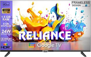 Reliance 109 cm (43 inch) Full HD LED Smart Google TV 2025 Edition with Frameless Design & Voice Remot...
