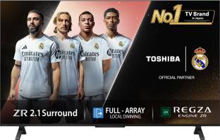 TOSHIBA 139 cm (55 inch) QLED Ultra HD (4K) Smart Google TV with Full Array Local Dimming, 49W Power Bass Woofer and HSR 120