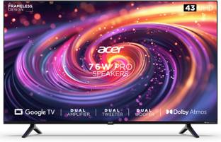 Acer H PRO Series 108 cm (43 inch) Ultra HD (4K) LED Smart Google TV with 76W PRO Speakers, Dolby Vision-Atmos, MEMC