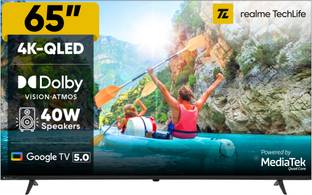 realme TechLife 165 cm (65 inch) QLED Ultra HD (4K) Smart Google TV 2025 Edition with 5.0 with Dolby A...
